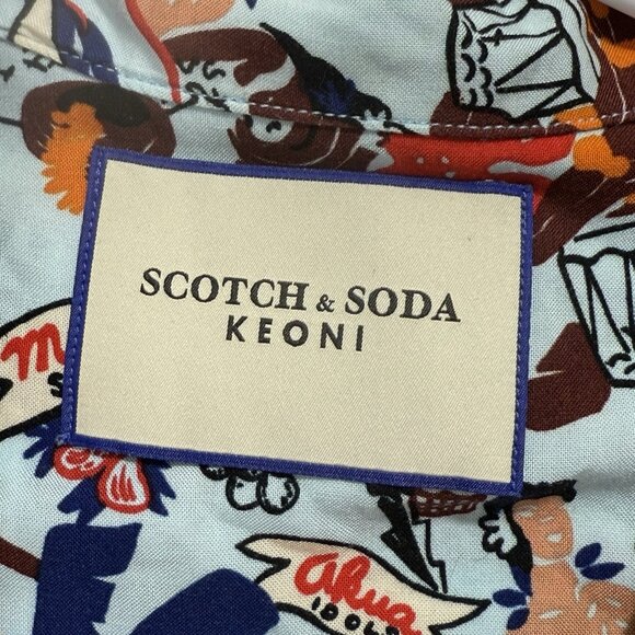 Scotch & Soda c Keoni Hawaii Hawaiian Shirt Sz L Button Front Tropical Vacation - Picture 9 of 13